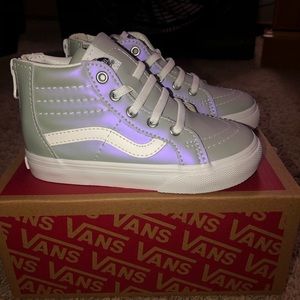 Kids Size 8 Metallic Grey hightop vans